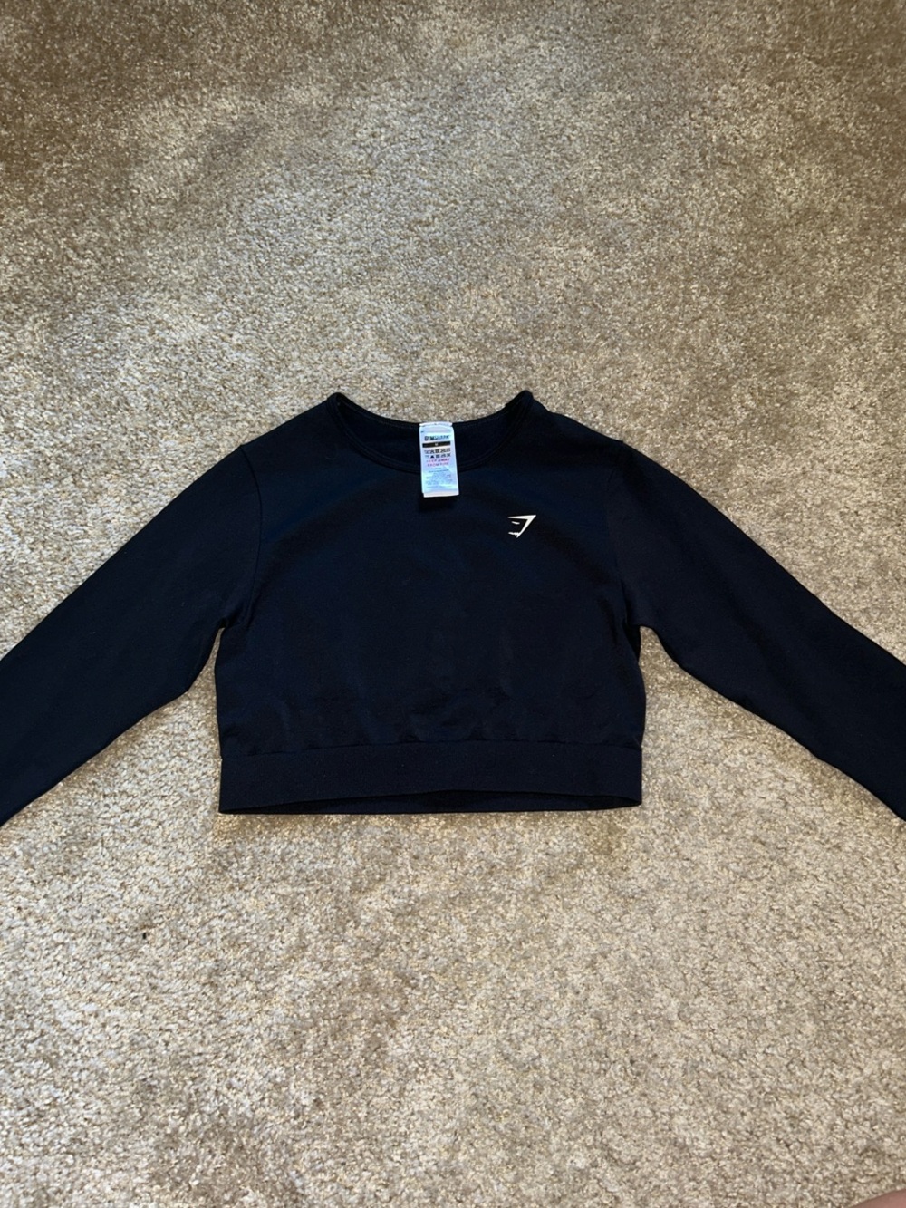Gymshark Black Cropped Crewneck Long Sleeve